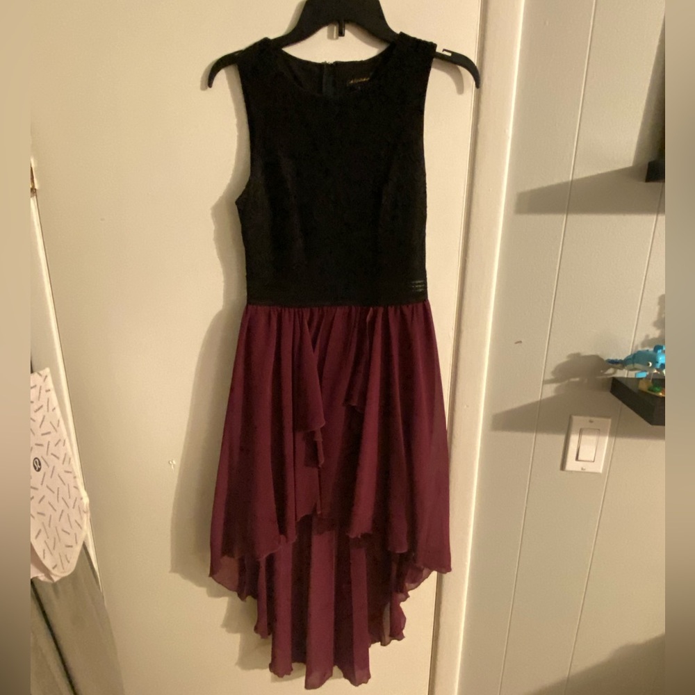 Jodi Kristopher Dress - Black and Plum - Size 5